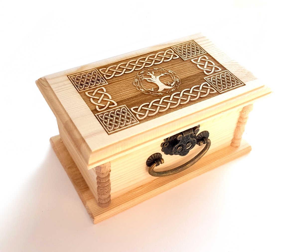 Celtic Tree of Life Engraved Wooden Box