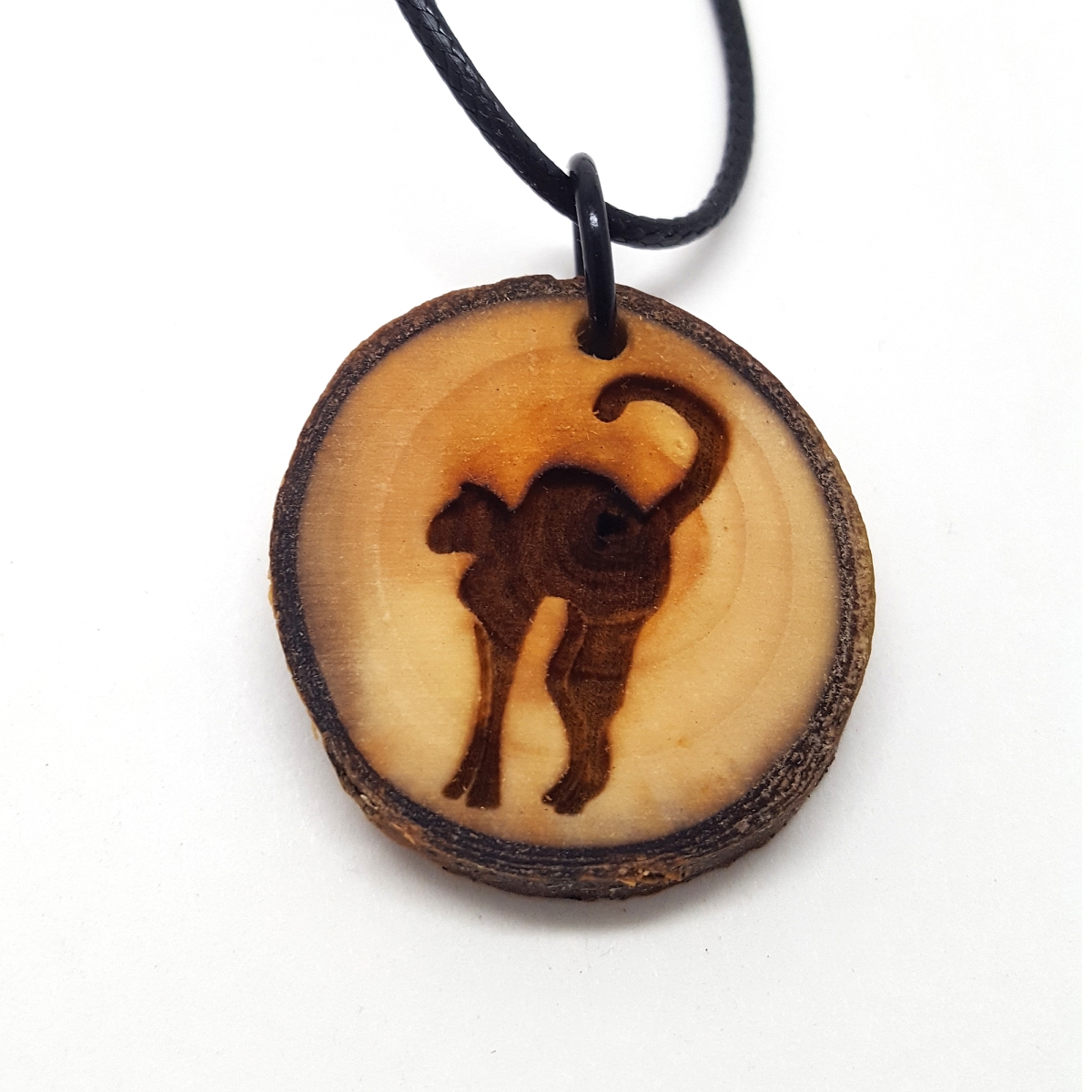 1.5 in. Cat Wooden Pendant Necklace