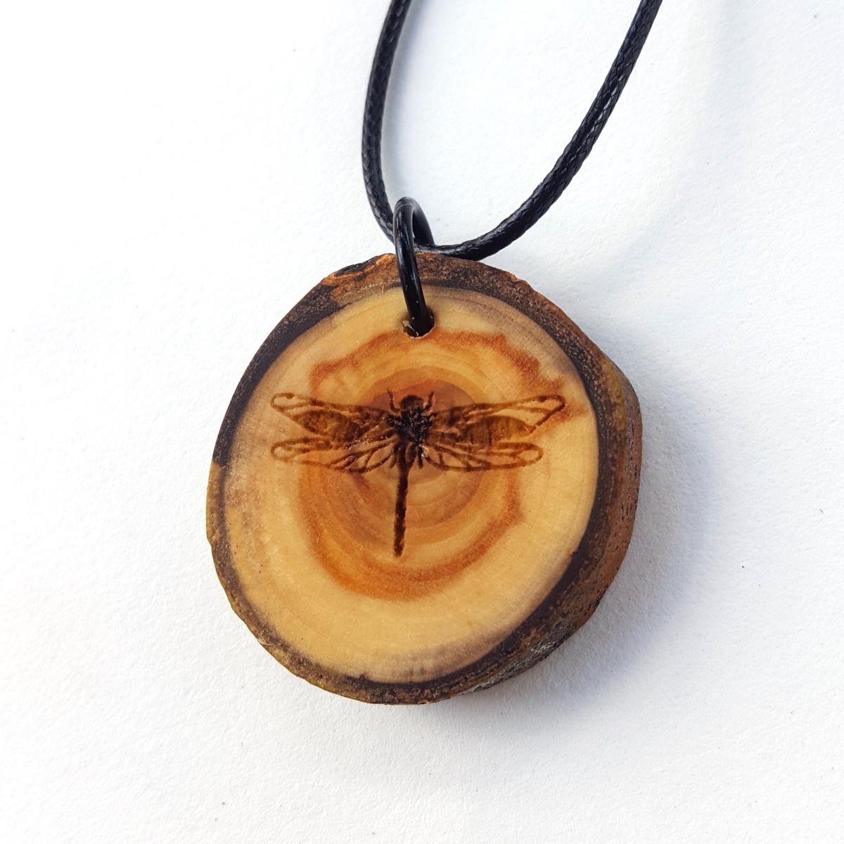 1.5 in. Dragonfly Wooden Pendant Necklace