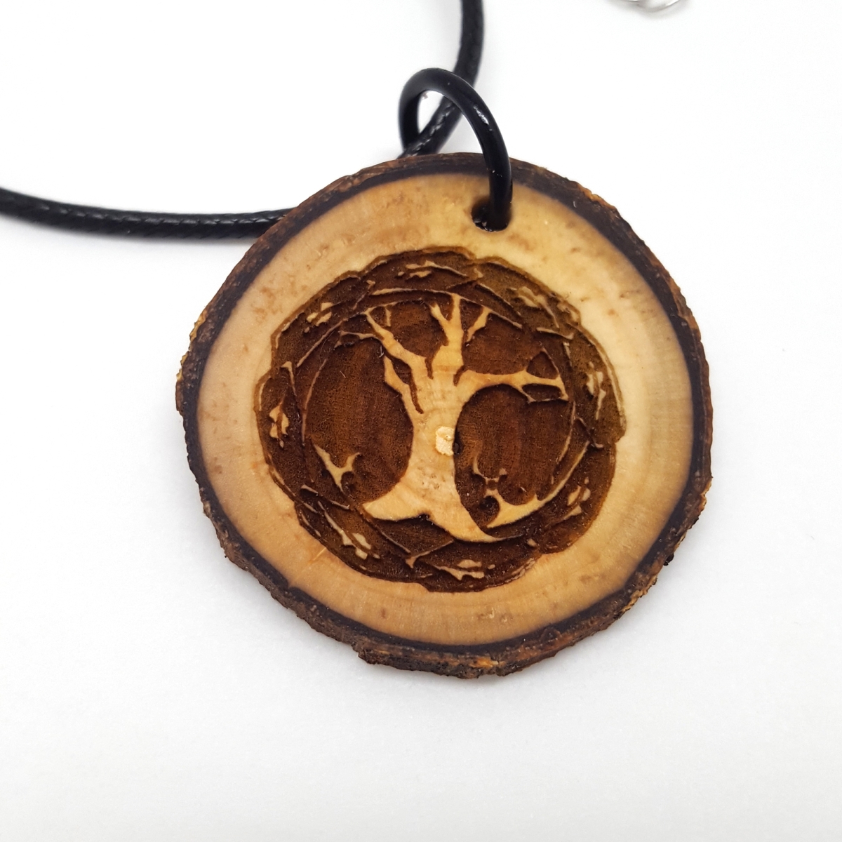 1.5 in. Tree Of Life Wooden Pendant Necklace