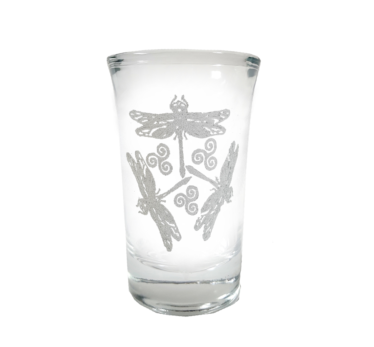 Picture of Lyoncraft SHDF02 1.5 oz Dragofly Triskelion Engraved Shot Glass