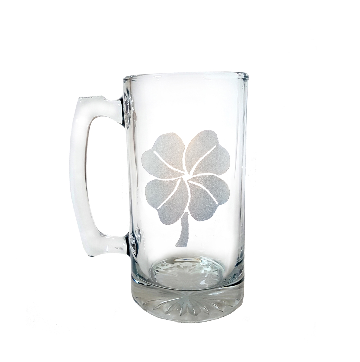 Picture of Lyoncraft SSCL02 16 oz Four Leaf Clover Engraved Stein Glass