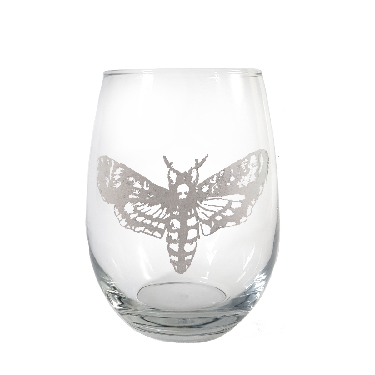 Picture of Lyoncraft SWDM01 18 oz Hawk Moth Engraved Stemless Wine Glass