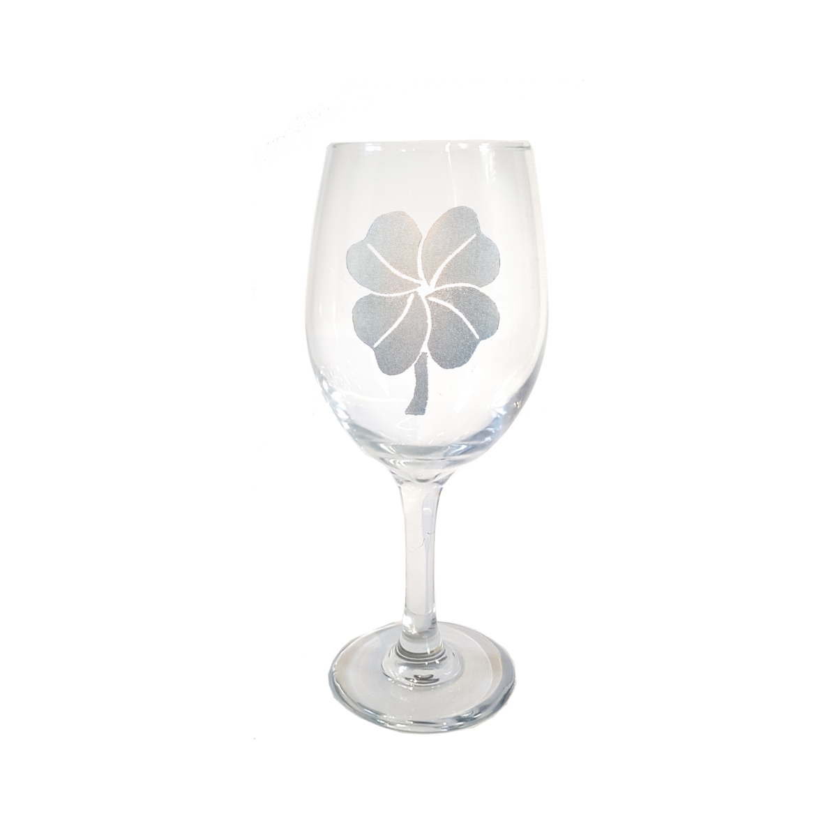 Picture of Lyoncraft WIFC01 18 oz Four Leaf Clover Engraved Wine Glass