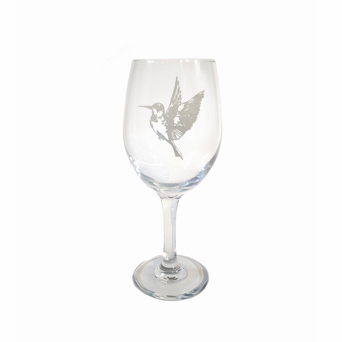 Picture of Lyoncraft WIHU01 18 oz Hummingbird Engraved Wine Glass