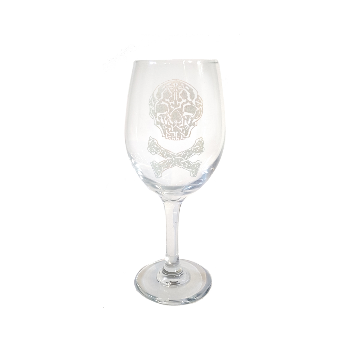 Picture of Lyoncraft WIJR01 18 oz Jolly Roger Engraved Wine Glass