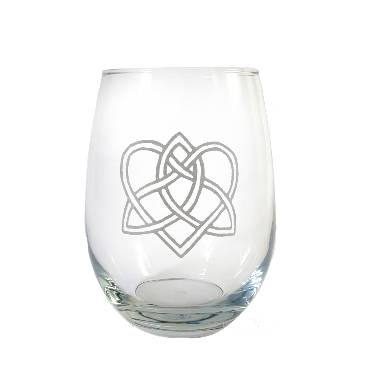 Picture of Lyoncraft WILK01 18 oz Celtic Love Knot Engraved Stemless Wine Glass