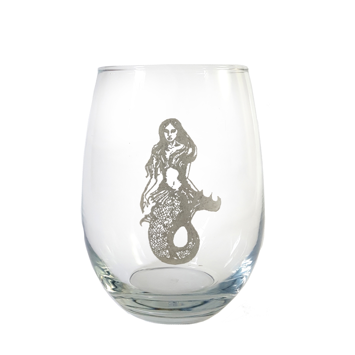 Picture of Lyoncraft WIME01 18 oz Mermaid Engraved Stemless Wine Glass