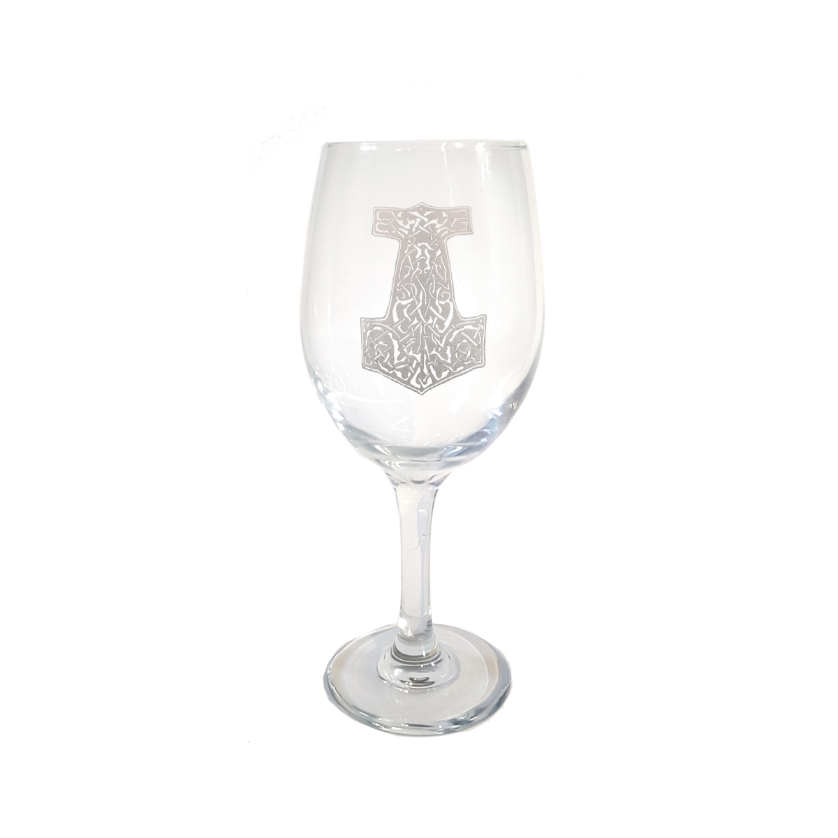 Picture of Lyoncraft WIMJ01 18 oz Mjolnir Thors Hammer Engraved Wine Glass