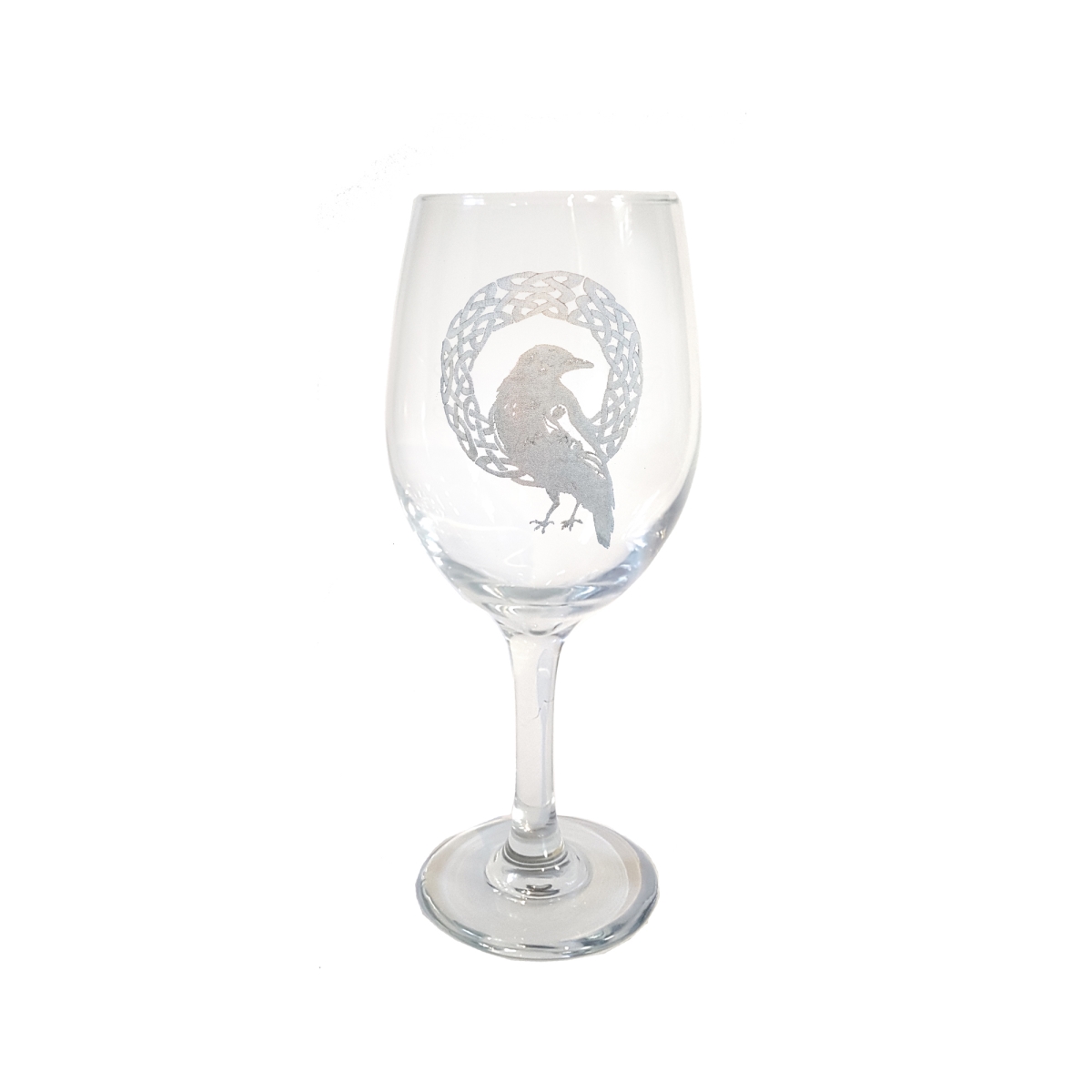 Picture of Lyoncraft WIRV01 18 oz Celtic Raven Engraved Wine Glass