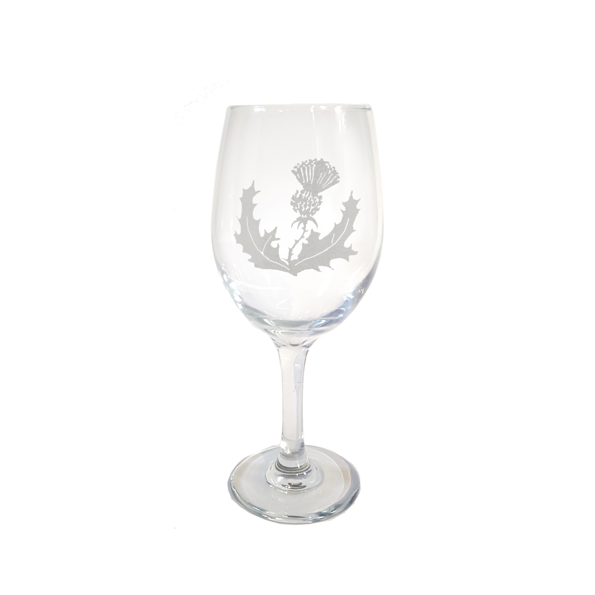Picture of Lyoncraft WITH01 18 oz Scottish Thistle Engraved Wine Glass