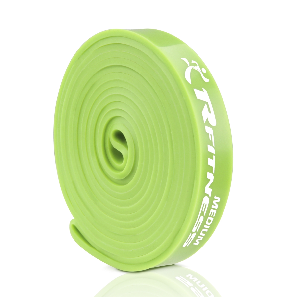 41 in. Rfitness Professional Long Loop Stretch Latex Exercise Band, Green - Medium