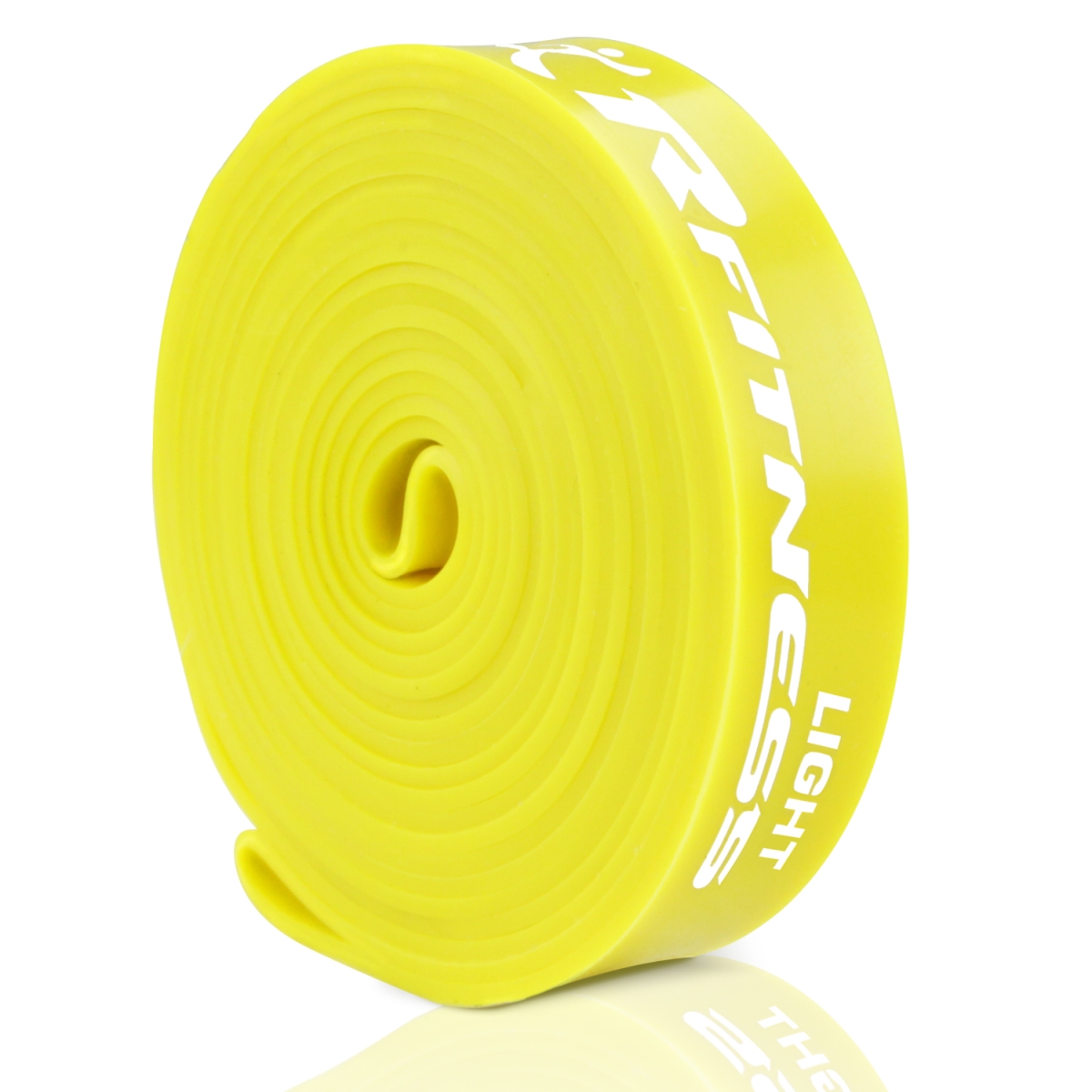 41 in. Rfitness Professional Long Loop Stretch Latex Exercise Band, Yellow - Light