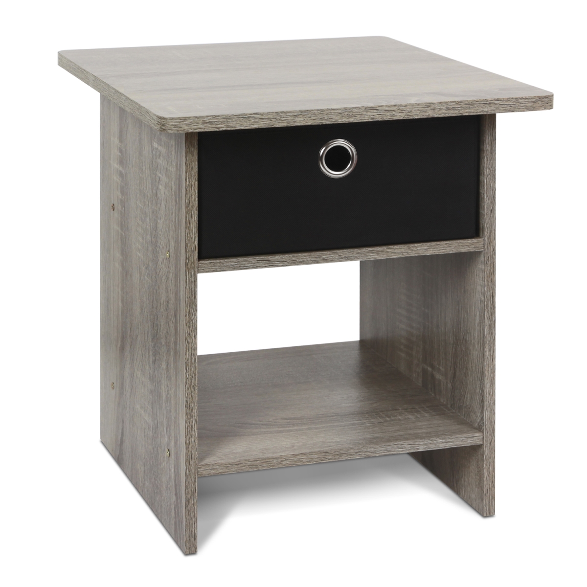 Picture of Furinno 10004GYW-BK End Table Night Stand with Bin Drawer, French Oak Grey & Black