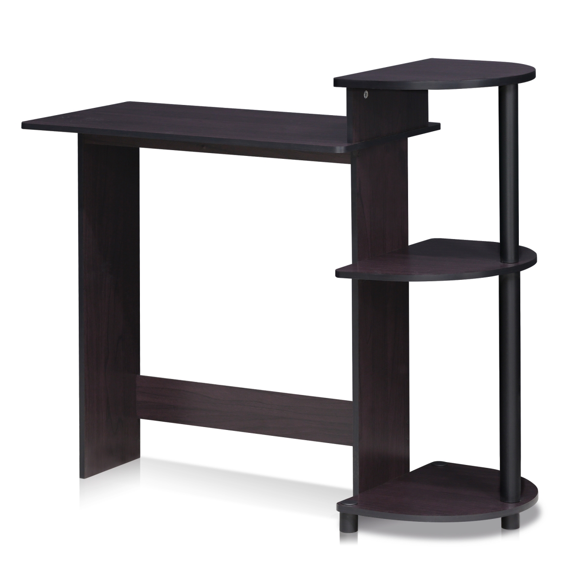Compact Computer Desk, Dark Walnut