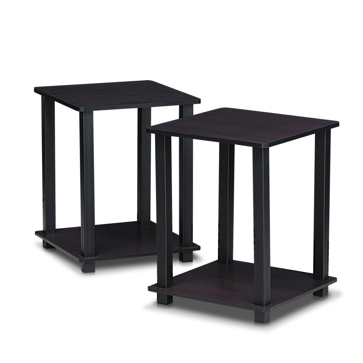 12127DWN Simplistic End Table, Dark Walnut - Set of 2