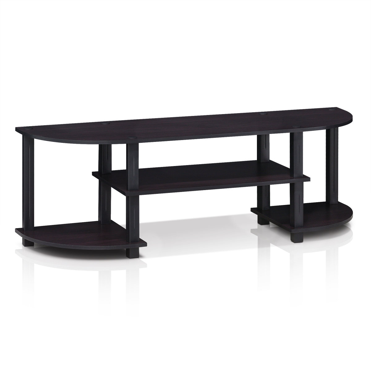Picture of Furinno 11058DWN Turn-S-Tube Wide TV Entertainment Center&#44; Dark Walnut