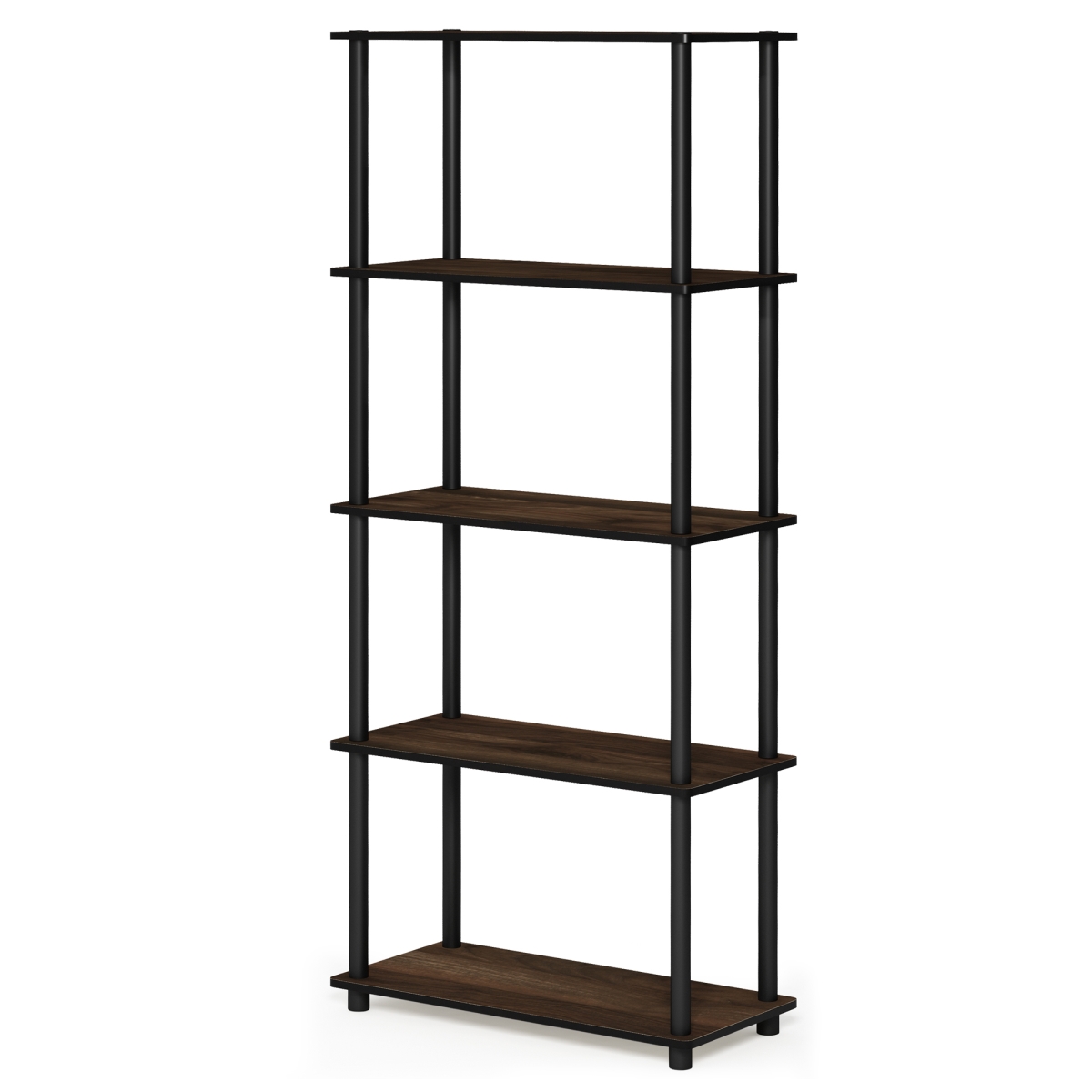 17091CWN-BK Turn-N-Tube 5-Tier Multipurpose Shelf Display Rack - Columbia Walnut & Black