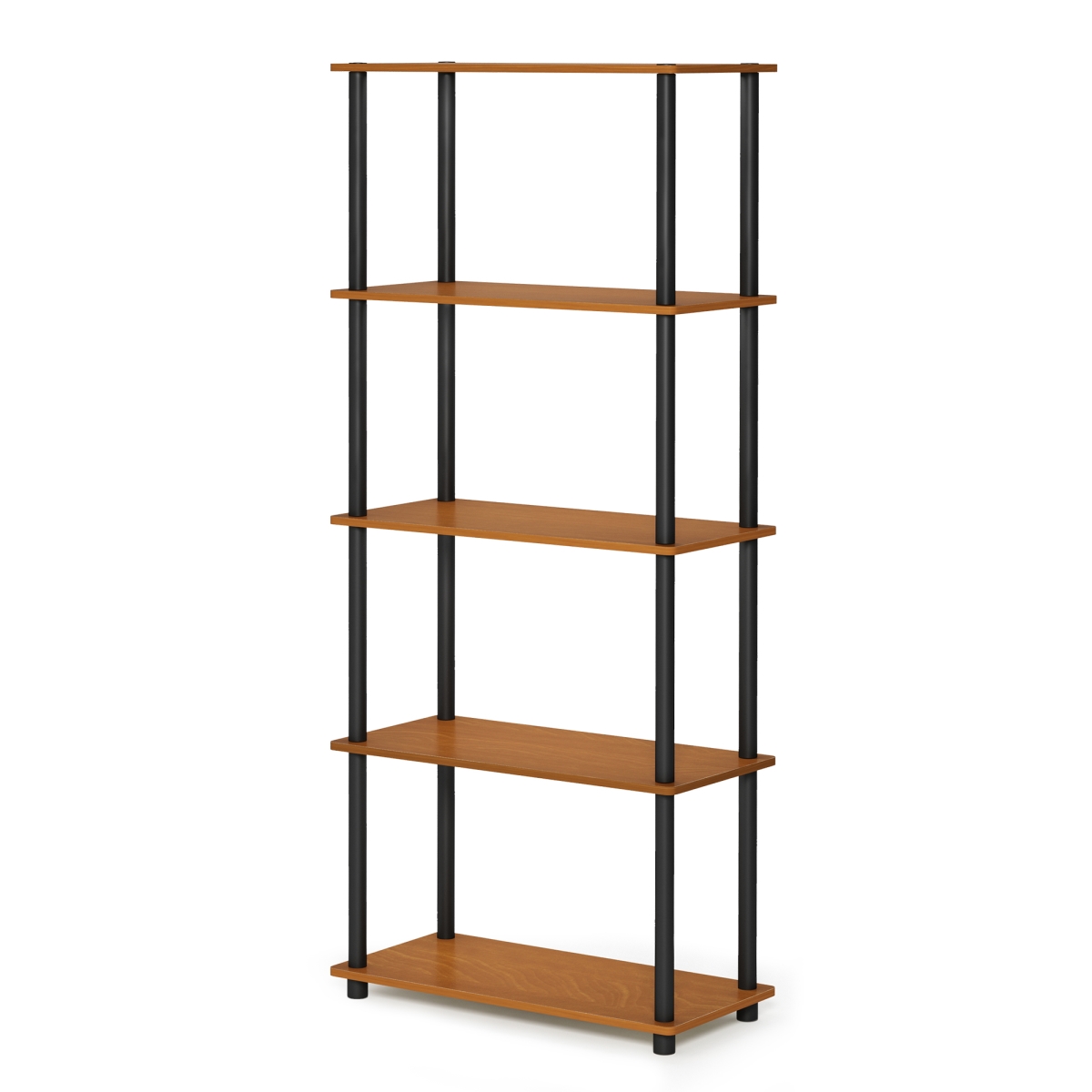 17091LC-BK Turn-N-Tube 5-Tier Multipurpose Shelf Display Rack - Light Cherry & Black