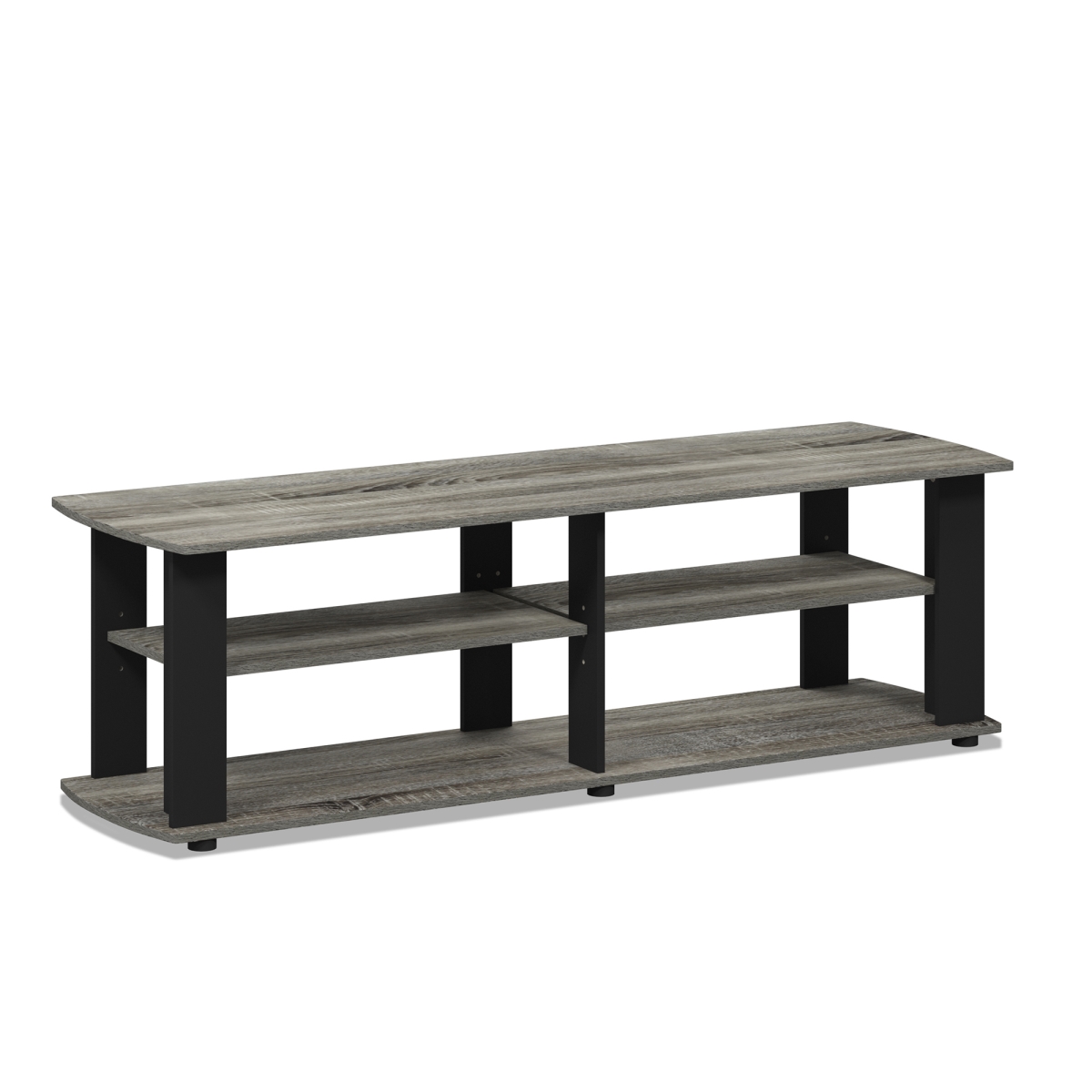 Picture of Furinno 11191GYW The Entertainment Center TV Stand&#44; French Oak Grey & Black - 13.4 x 43.3 x 13.1 in.