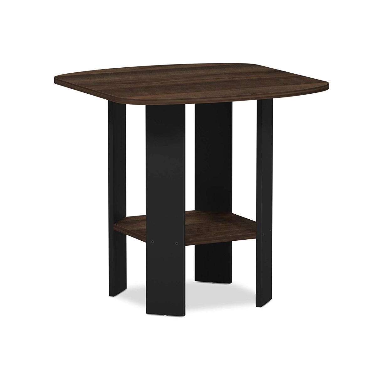 Simple Design End & Side Table, Columbia Walnut & Black - 19.6 x 20 x 20 in.