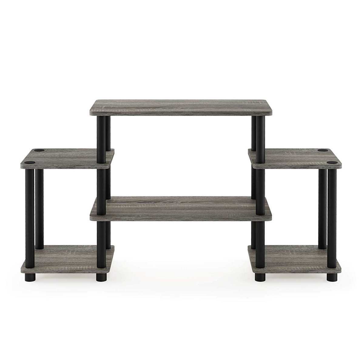 Picture of Furinno 11257GYW-BK Turn-N-Tube No Tools Entertainment Center&#44; French Oak Grey & Black - 22.85 x 41.5 x 11.6 in.