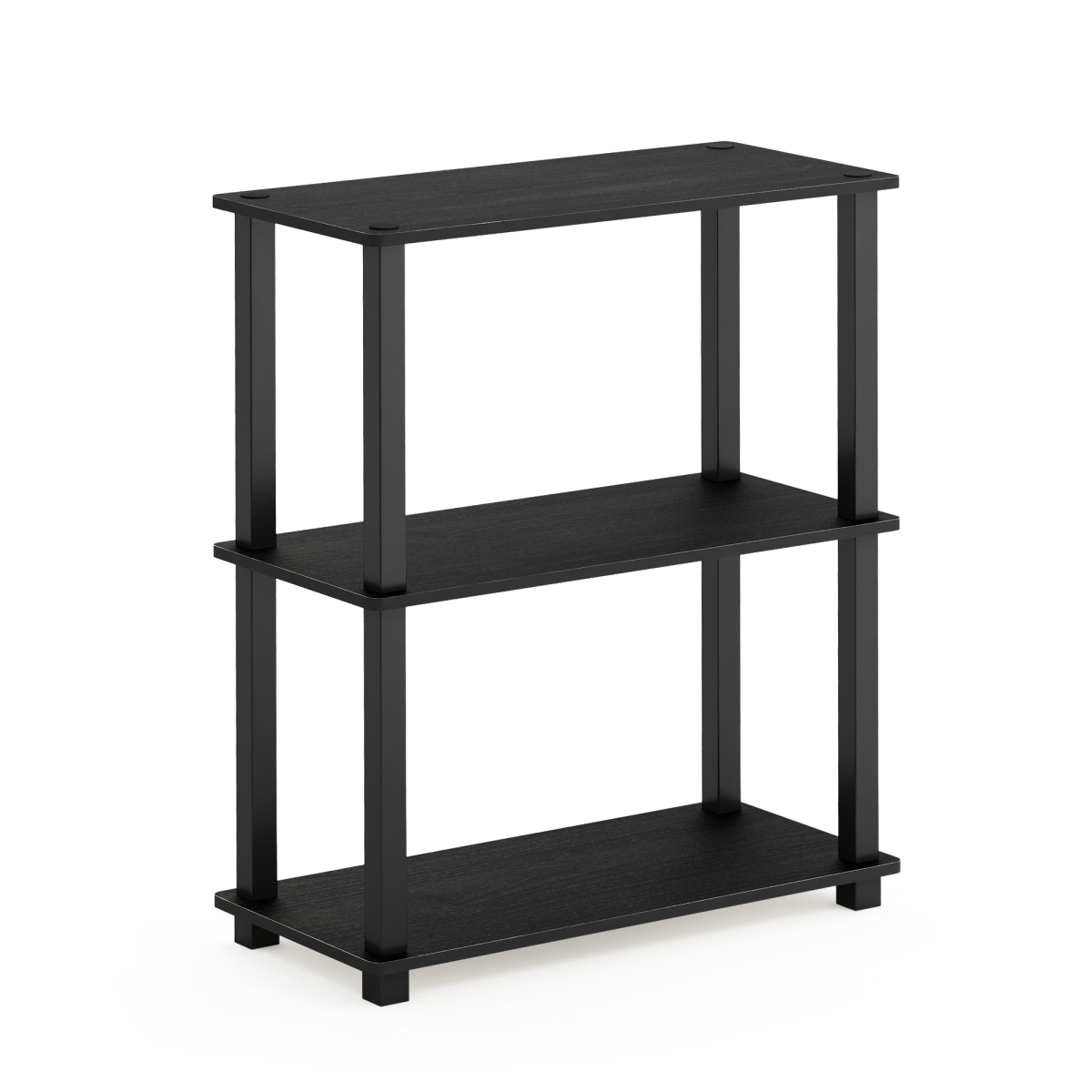 18025AM-BK Turn-S-Tube 3-Tier Compact Multipurpose Shelf Display Rack with Square Tube, Americano & Black