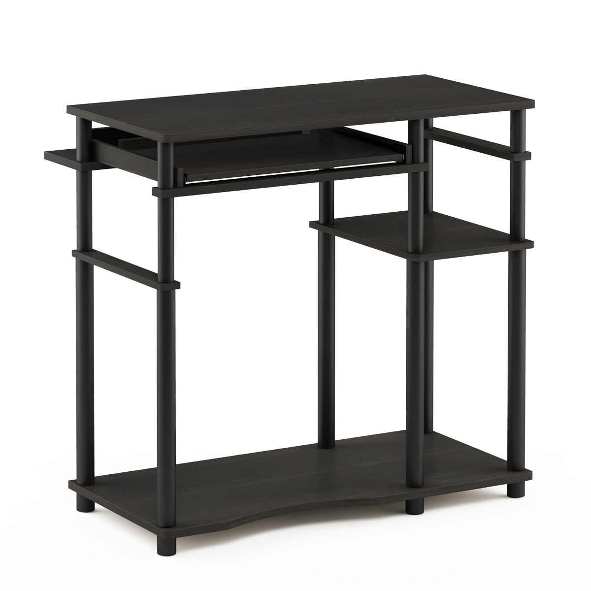 17097EX-BK Abbott Computer Desk with Bookshelf, Espresso & Black