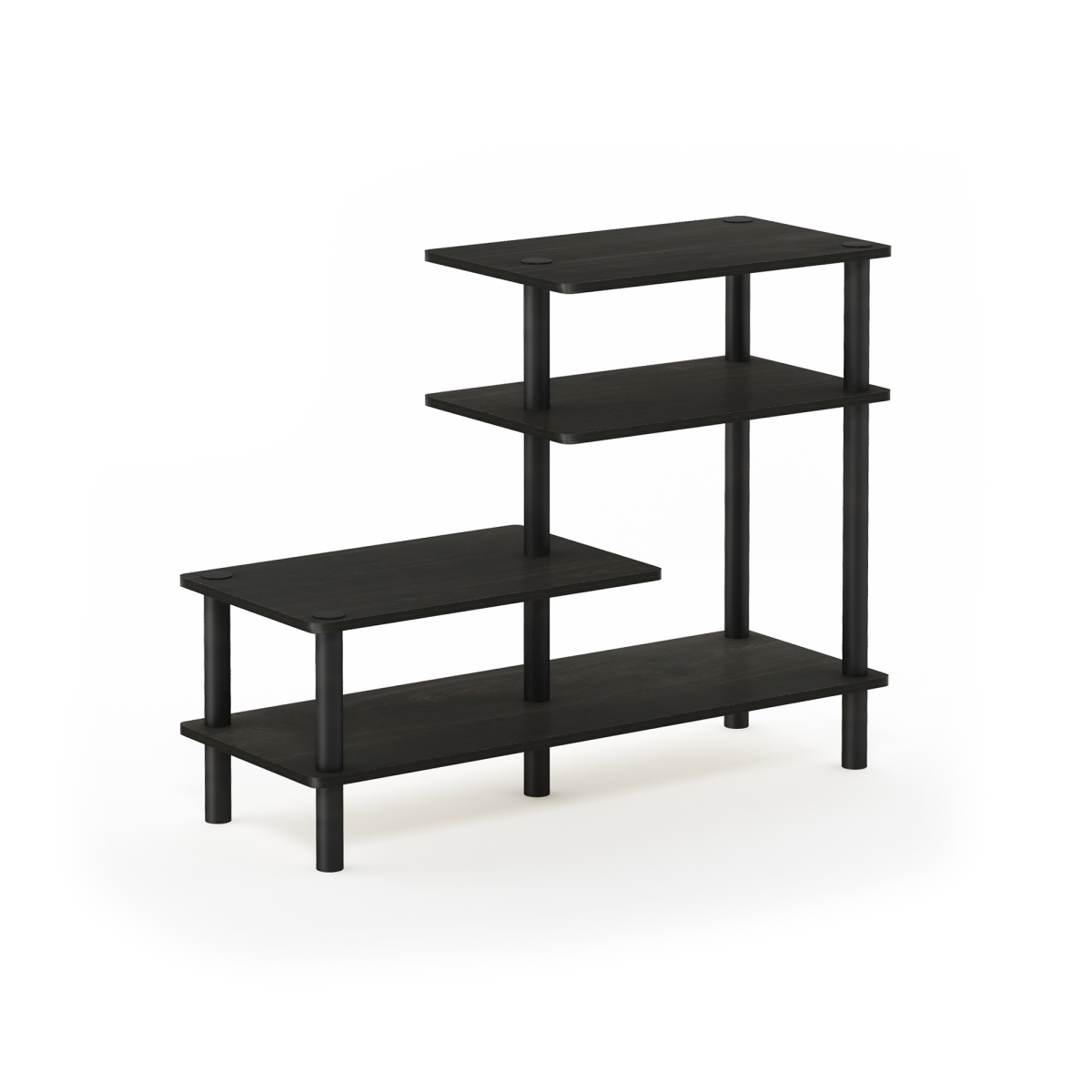 18126EX-BK Turn-N-Tube 3-Tier Side Display Rack, Espresso & Black - 31.50 x 25.20 x 11.61 in -  Furinno, FU1106482