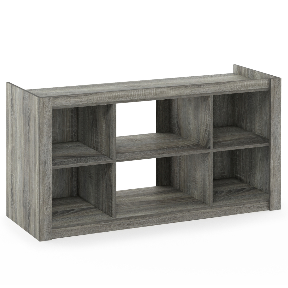 Picture of Furinno 18147GYW Fowler Multipurpose TV Stand Bookshelves, French Oak Grey - 23.16 x 43.9 x 16 in.