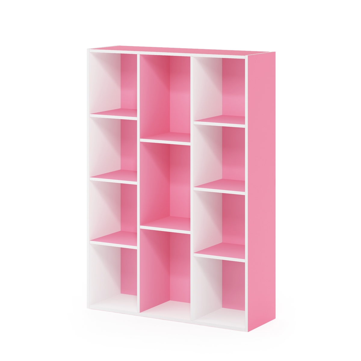 Picture of Furinno 11107WHPI 11-Cube Reversible Open Shelf Bookcase&#44; White & Pink
