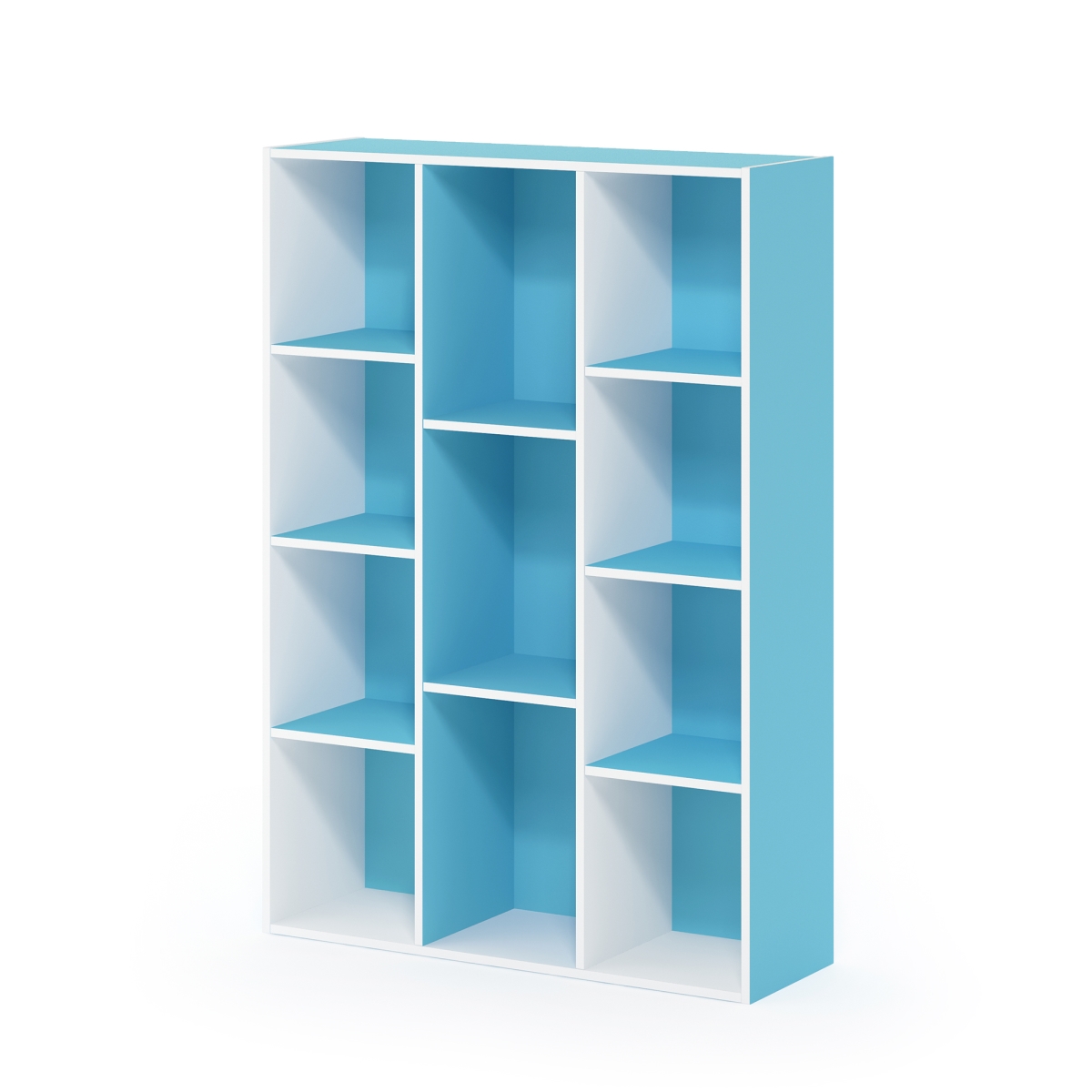 Picture of Furinno 11107WHLBL 11-Cube Reversible Open Shelf Bookcase&#44; White & Light Blue