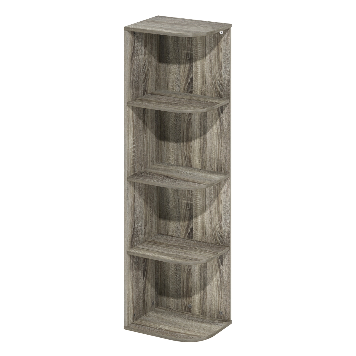 Pasir 4-Tier Corner Open Shelf Bookcase, French Oak