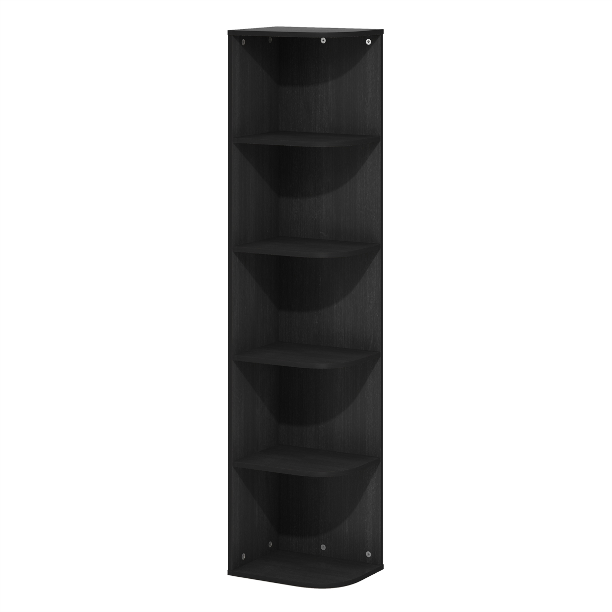 Pasir 5-Tier Corner Open Shelf Bookcase, Blackwood
