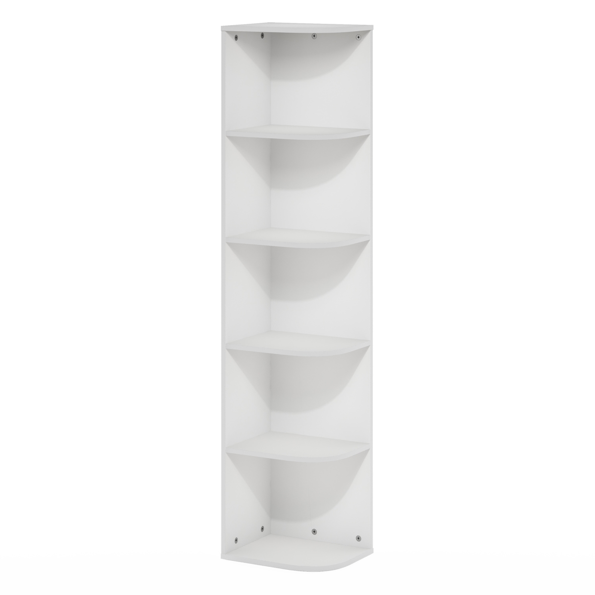 Pasir 5-Tier Corner Open Shelf Bookcase, White