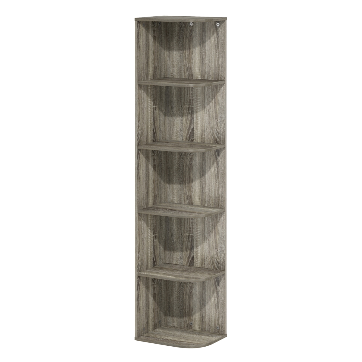 Pasir 5-Tier Corner Open Shelf Bookcase, French Oak