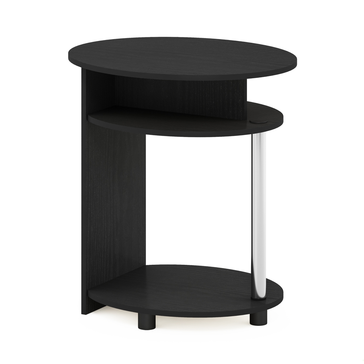 JAYA Simple Design Oval End Table, Americano & Stainless Steel Tubes