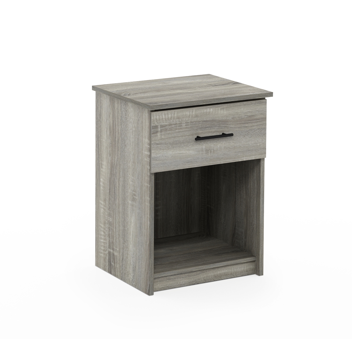 Tidur Nightstand with Handle with One Drawer, French Oak Grey