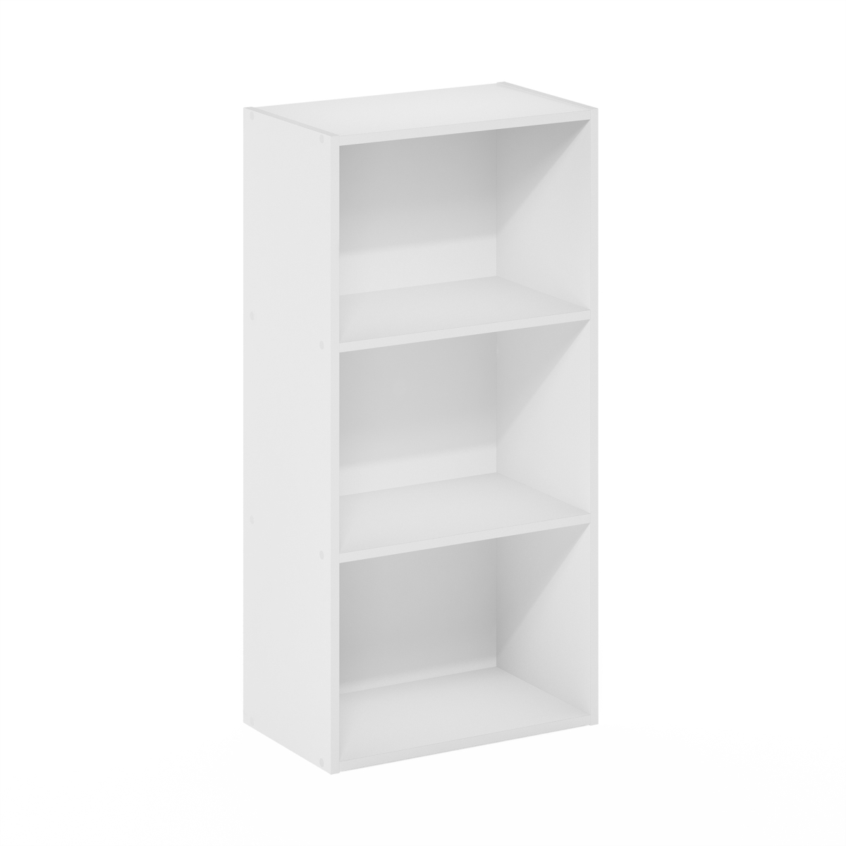 21050WH Luder 3-Tier Open Shelf Bookcase, White