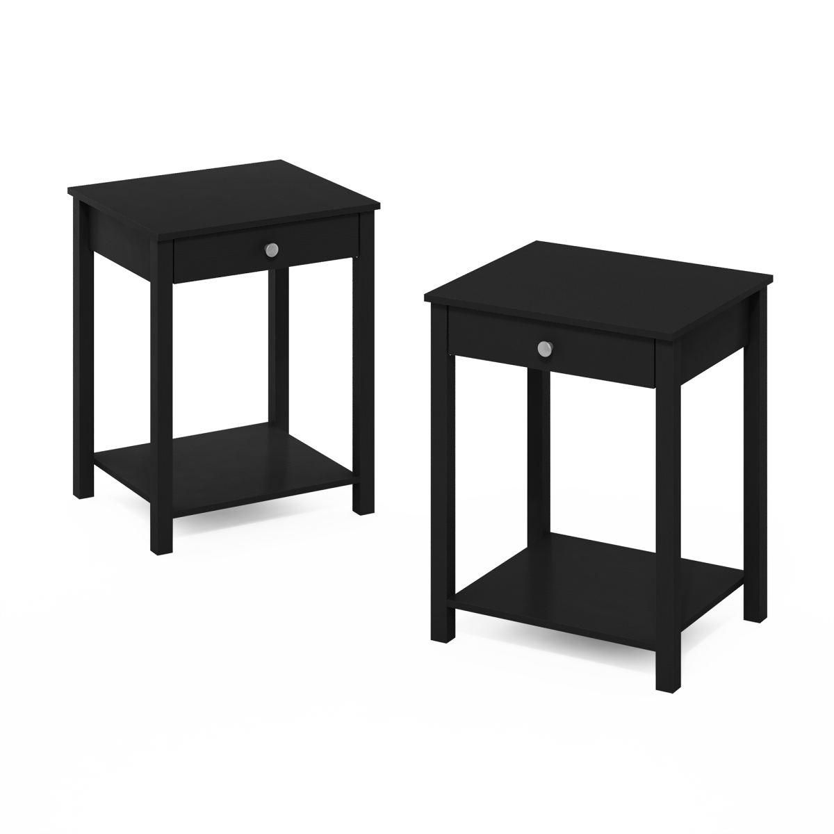 Classic Side Table with Drawer, Americano - Set of 2