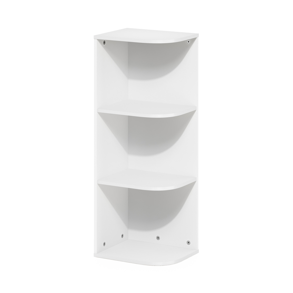 Pasir 3-Tier Corner Open Shelf Bookcase, White