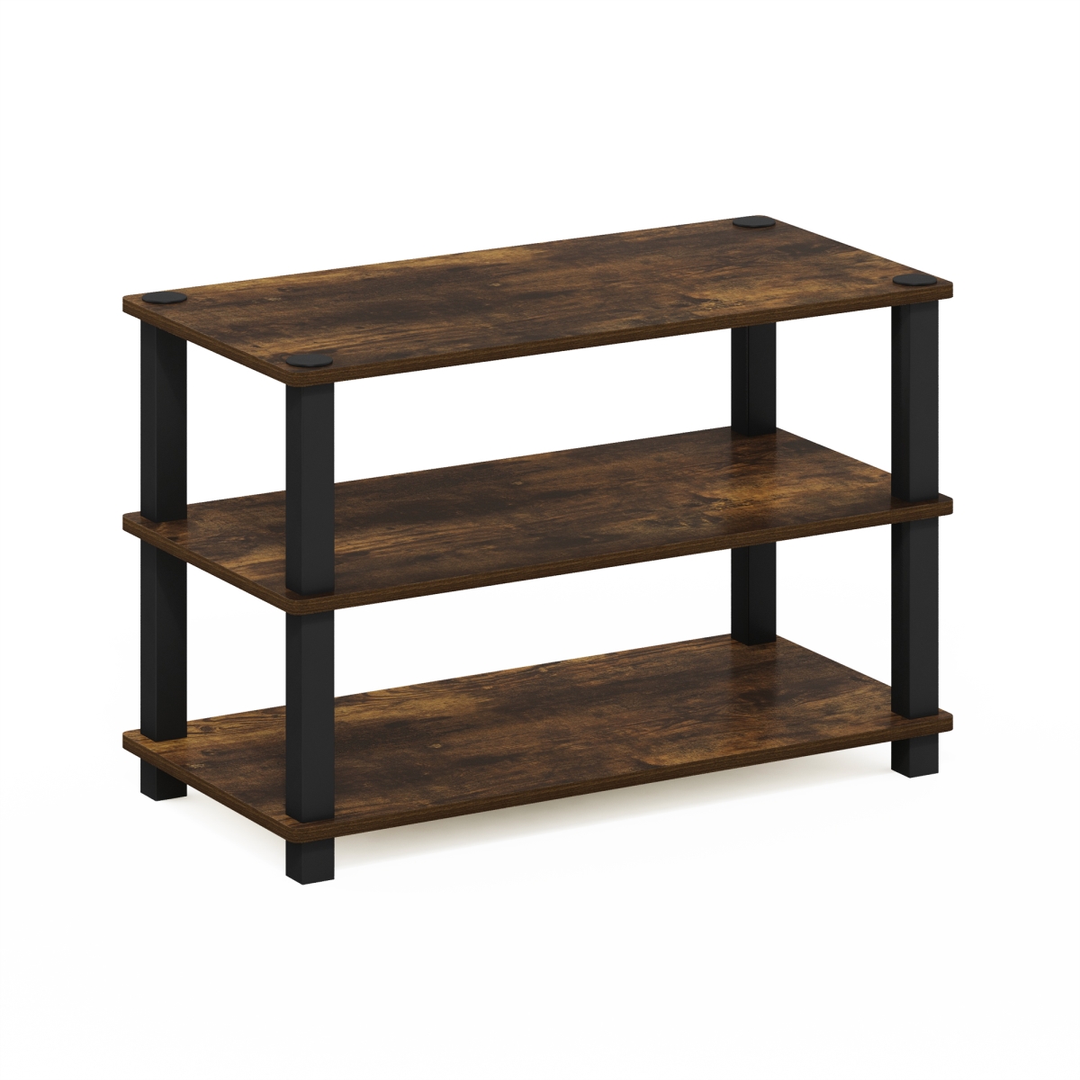 Turn-S-Tube 3-Tier Shoe Rack, Amber Pine & Black