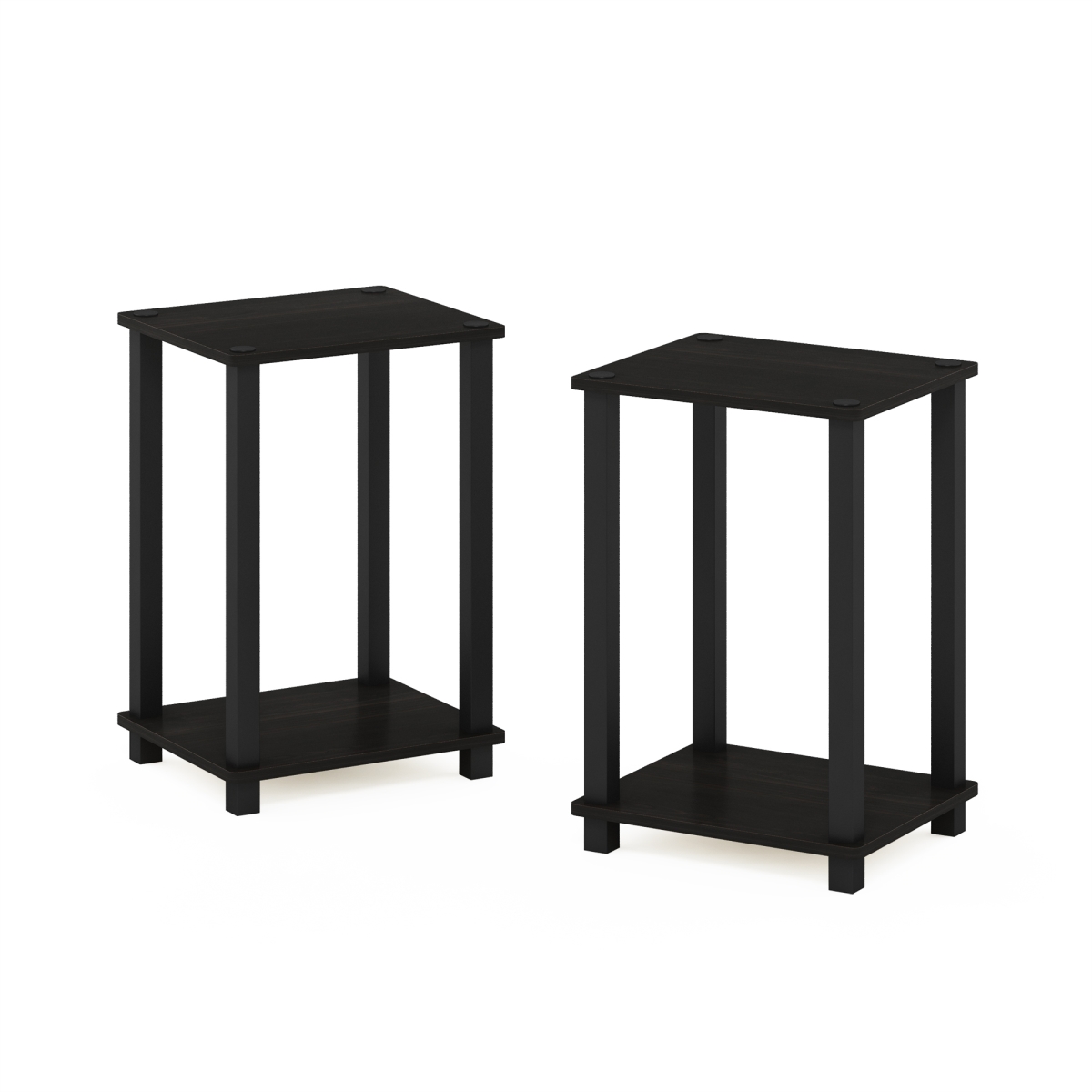 221260EXBK Simplistic End Table, Espresso & Black - Small - Set of 2