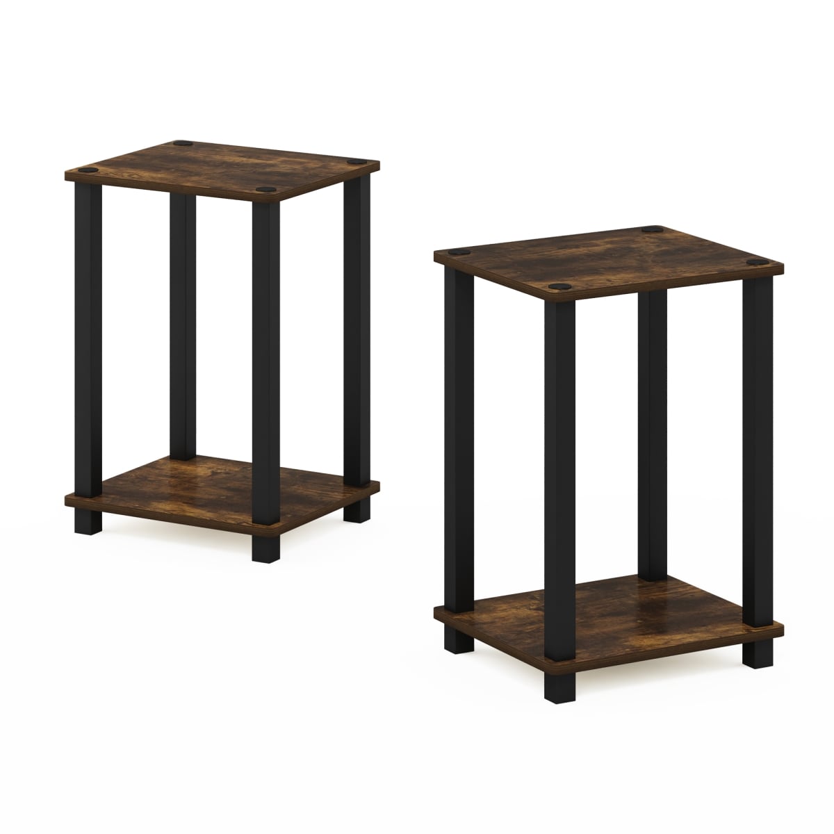 Simplistic End Table, Amber Pine & Black - Small - Set of 2