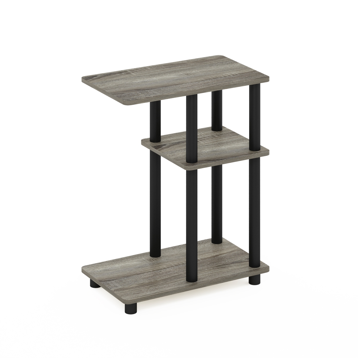 Turn-N-Tube C Shape Sofa Side Table, French Oak & Black