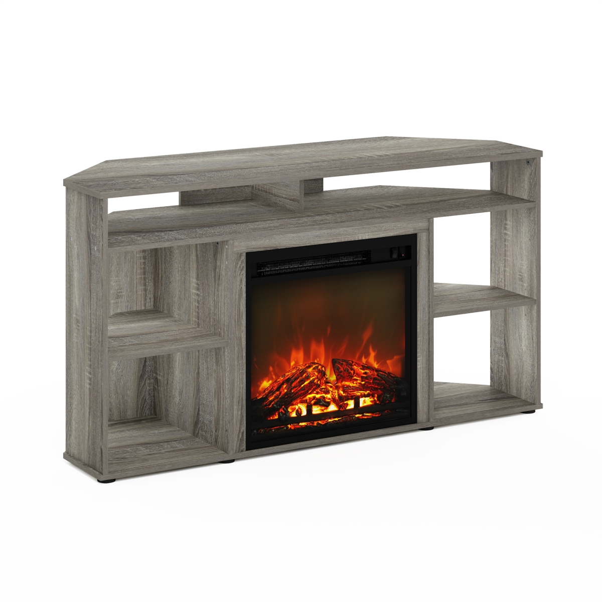 Jensen Corner TV Stand with Fireplace for TV up to 55 in., French Oak Grey -  LRL, LR3035447