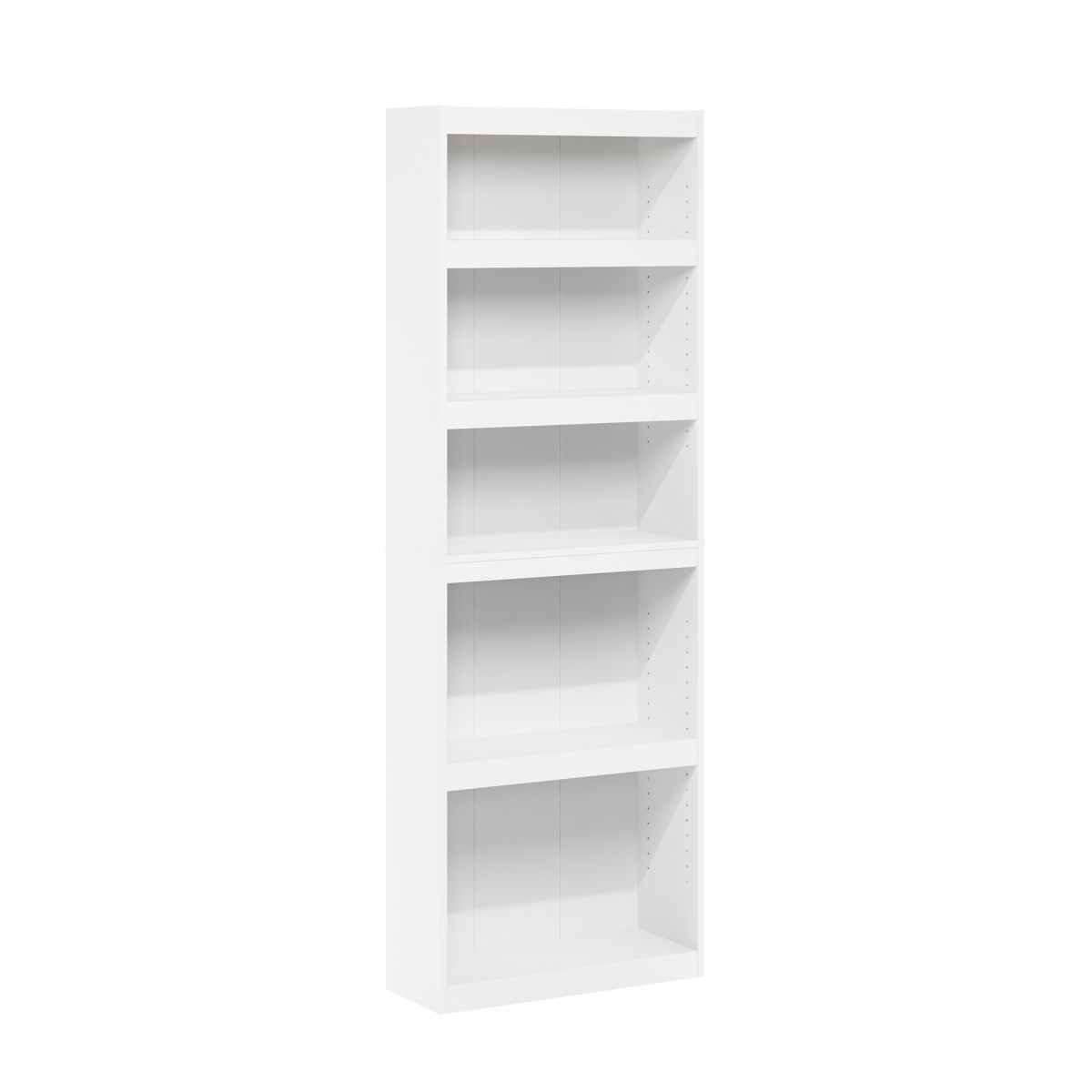 JAYA Enhanced Home 5-Tier Shelf Bookcase, White