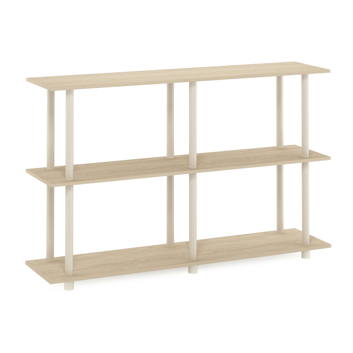 Picture of Furinno 22087BHOBE Turn-N-Tube No Tools 3-Tier Modern Rectangle Side Display Rack&#44; Bauhaus Oak & Beige