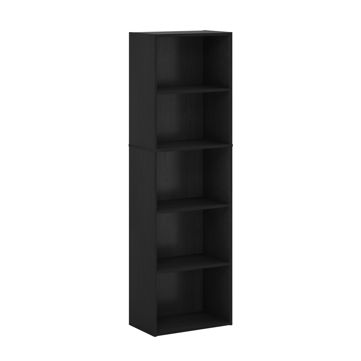 11055BKW Luder 5-Tier Reversible Color Open Shelf Bookcase, Blackwood