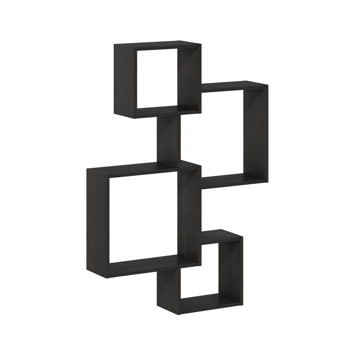 22100EX Rossi Interweave Wall Mount Floating Cube Shelf, Espresso - Set of 4